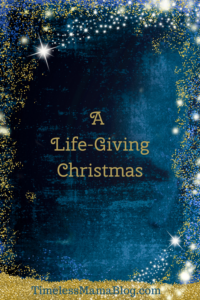 Blue with gold glitter A Life giving Christmas