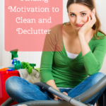 woman sitting with vacuum finding motivation to clean and declutter